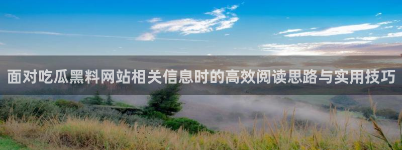 91吃瓜爆料事件:面对吃瓜黑料网站相关信息时的高效阅读思路与实用技巧